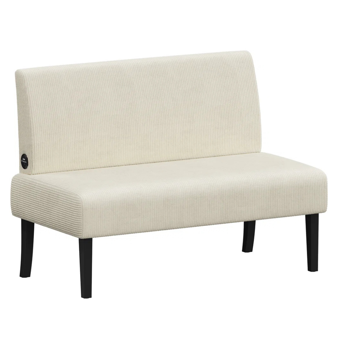Yaheetech Corduroy Loveseat Mini Sofa with Rubberwood Legs
