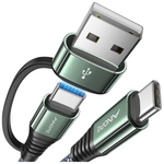 10ft AINOPE USB-C 3.1A Fast Charging Cable With USB A To C Adapter