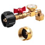 Propane Refill Adapter Converter With Valve & Gauge