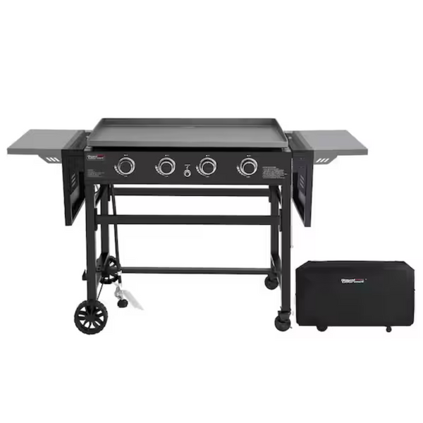 4 Burner Flat Top Liquid Propane 52000 BTU Gas Grill