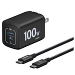 100W Anker Prime 3-Port USB-C & USB-A GaN Wall Charger With USB-C Cable
