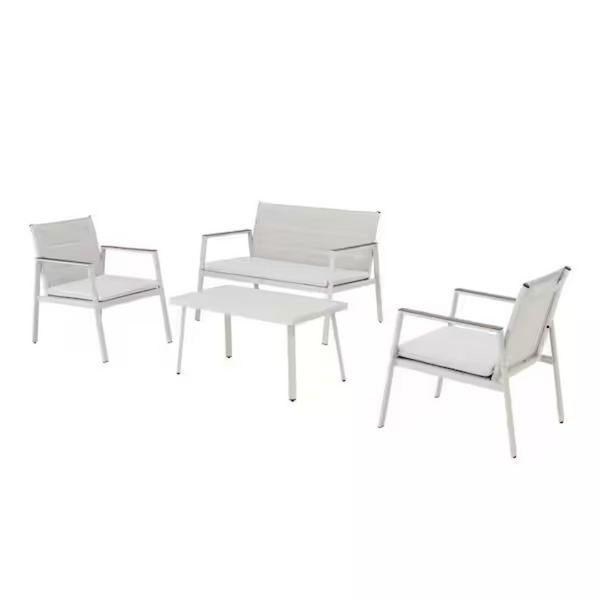 4-Piece StyleWell Crystal Cape Metal Patio Conversation Set