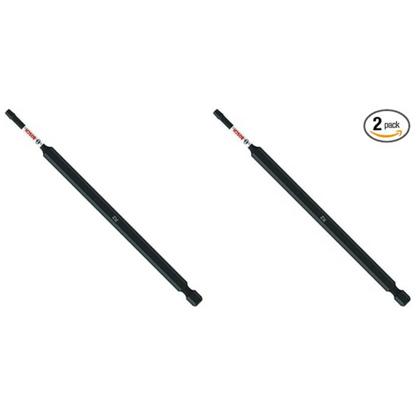 2-Pack Bosch 6" Square #2 Impact Tough Screwdriving Power Bits Bundle