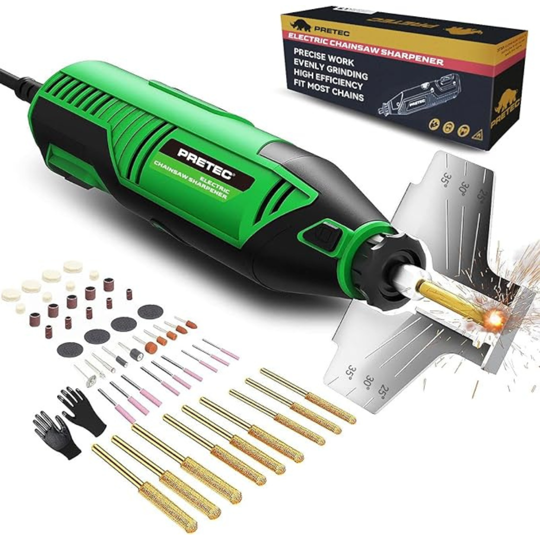 54-Piece Electric Chainsaw Sharpener Kit With Accessories