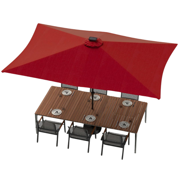 6.5 x 10FT Push Button Tilt And Crank Adjustment Market Table Umbrella