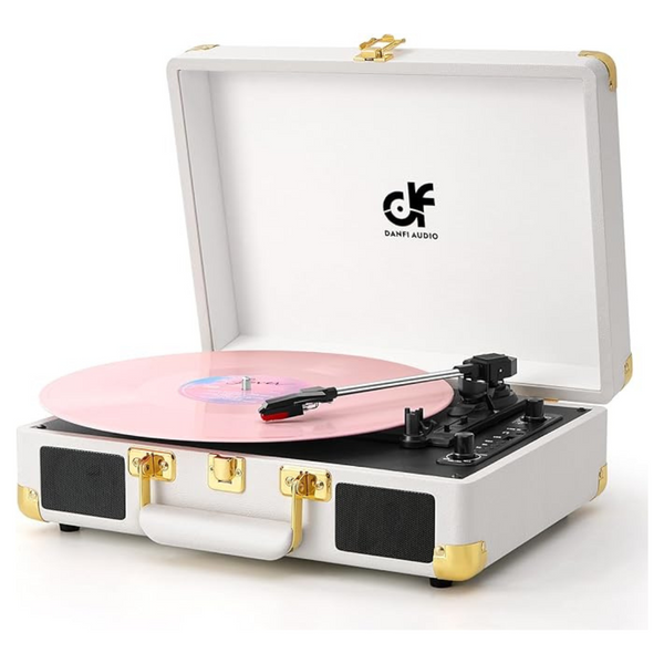 Vintage 3-Speed Portable Suitcase Turntable With Built-In 2 Speakers