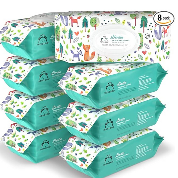 800-Count Amazon Brand Mama Bear Gentle Fragrance-Free Wipes