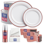 Jolly Chef 700 Pcs Rose Gold Dinnerware Set (Service For 100)