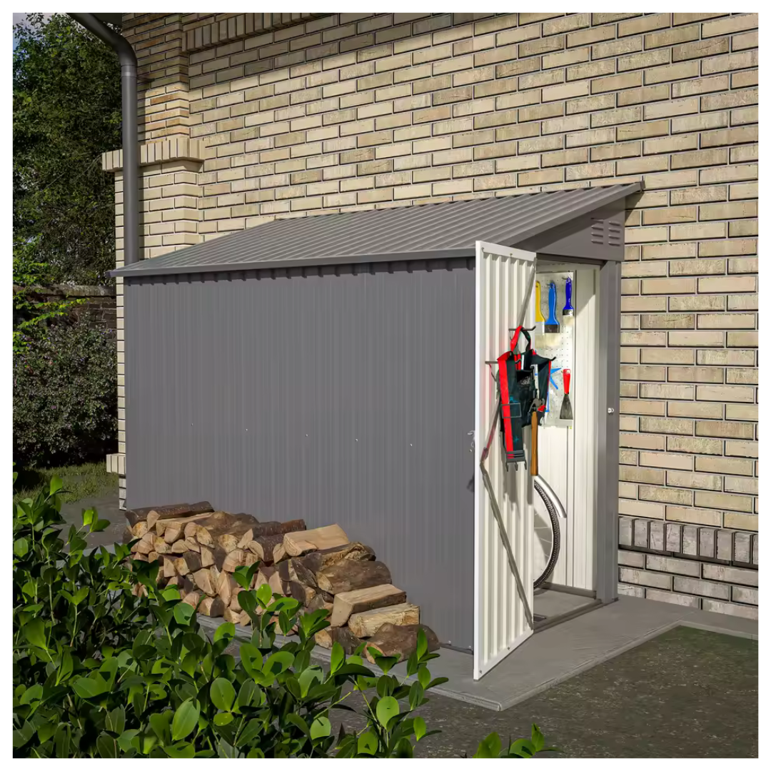 4x8-Foot Metal Wall Side Storage Shed