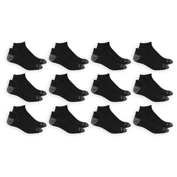 12-Pack Fruit Of The Loom Men's Dual Defense Low Cut Socks