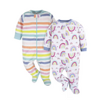 2-Pack Onesies 100% Cotton Baby Neutral Sleep 'N Play (Newborn - 6/9 Months)