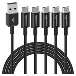 5-Pack Amazon Basics 6ft USB-C To USB-A 2.0 Fast Charger Cable