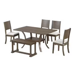 6-Piece Polibi Modern Wood Top Dining Room Set