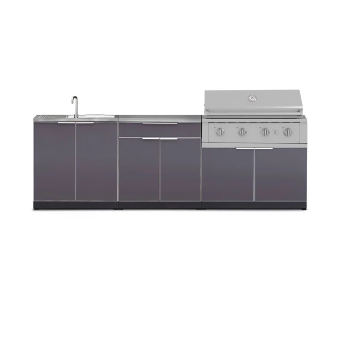 5-Piece NewAge Outdoor Kitchen Aluminum Cabinet Set With 40" Gas Grill