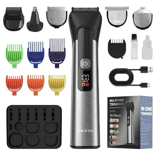 Hoey 5-Piece All-in-One Waterproof Mens Grooming Kit And Hair Clipper