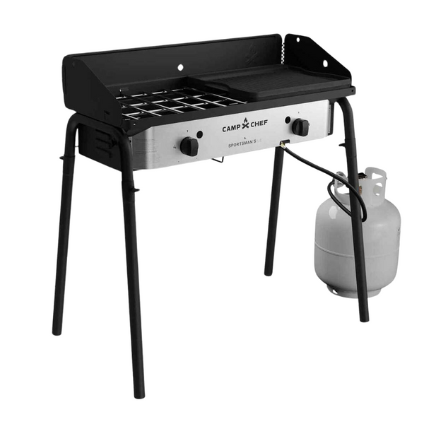 Camp Chef 14" Cooking Combo W/Dual Burners & Reversible Cast Iron Grill/Griddle
