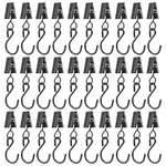 30-Pack Metal Clips With S-Hooks For Hanging Drapes