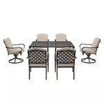 7-Piece Hampton Bay Laurel Oaks Steel Outdoor Patio Dining Set