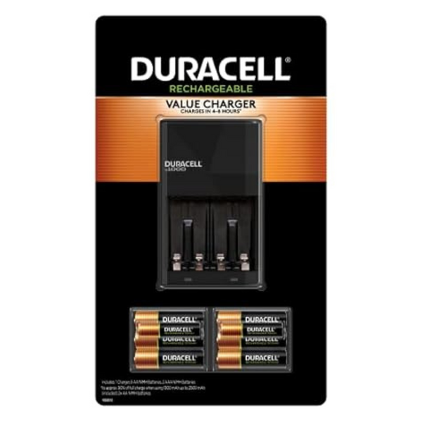 Duracell Ion Speed 1000 Battery Charger with 6 AA & 2 AAA Batteries