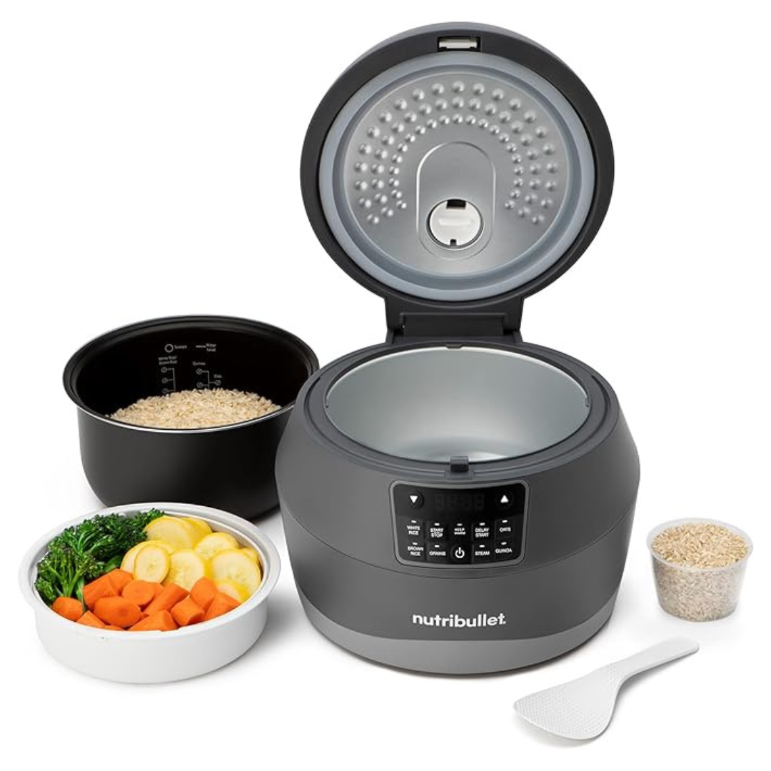 10-Cup NutriBullet Everydaygrain Programmable Rice Cooker (Gray)