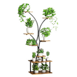 FIRSTNESS 8 Tier Metal Plant Stand Indoor W/Grow Lights
