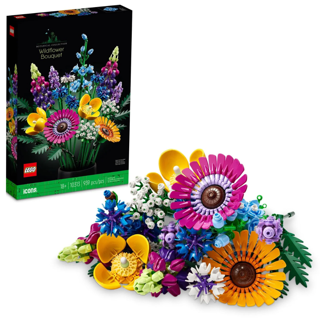 LEGO Icons Wildflower Bouquet 10313 Set With Poppies and Lavender