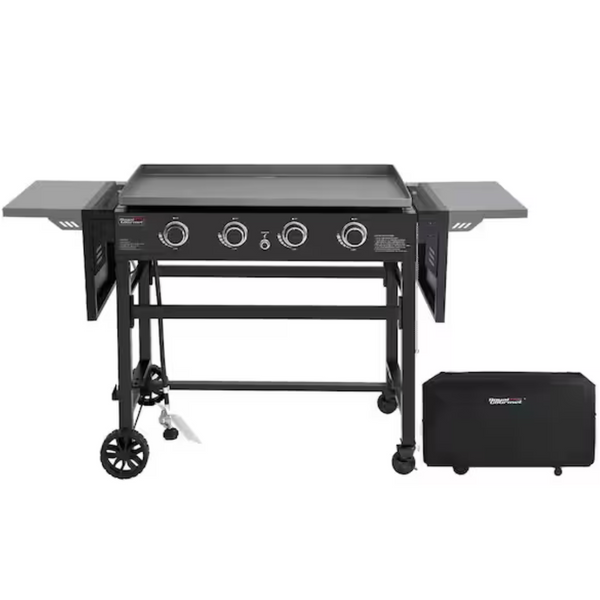 4 Burner Flat Top Liquid Propane 52000 BTU Gas Grill