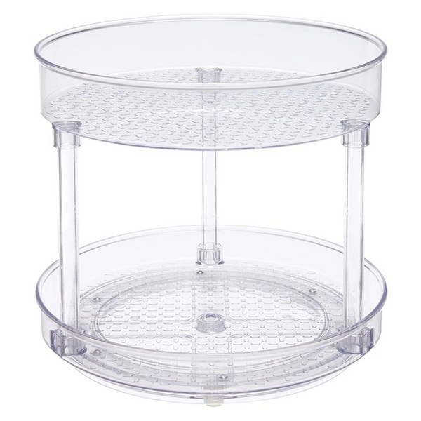 Amazon Basics 2 Tier Lazy Susan Turntable Organizer, 9″ Diameter