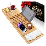 Bamboo Bathtub Caddy With Luxury Gift Box (40.8"D x 1.6"W x 8.7"H)