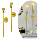 2-Pack Wall Mount Modern Long Candle Sconces