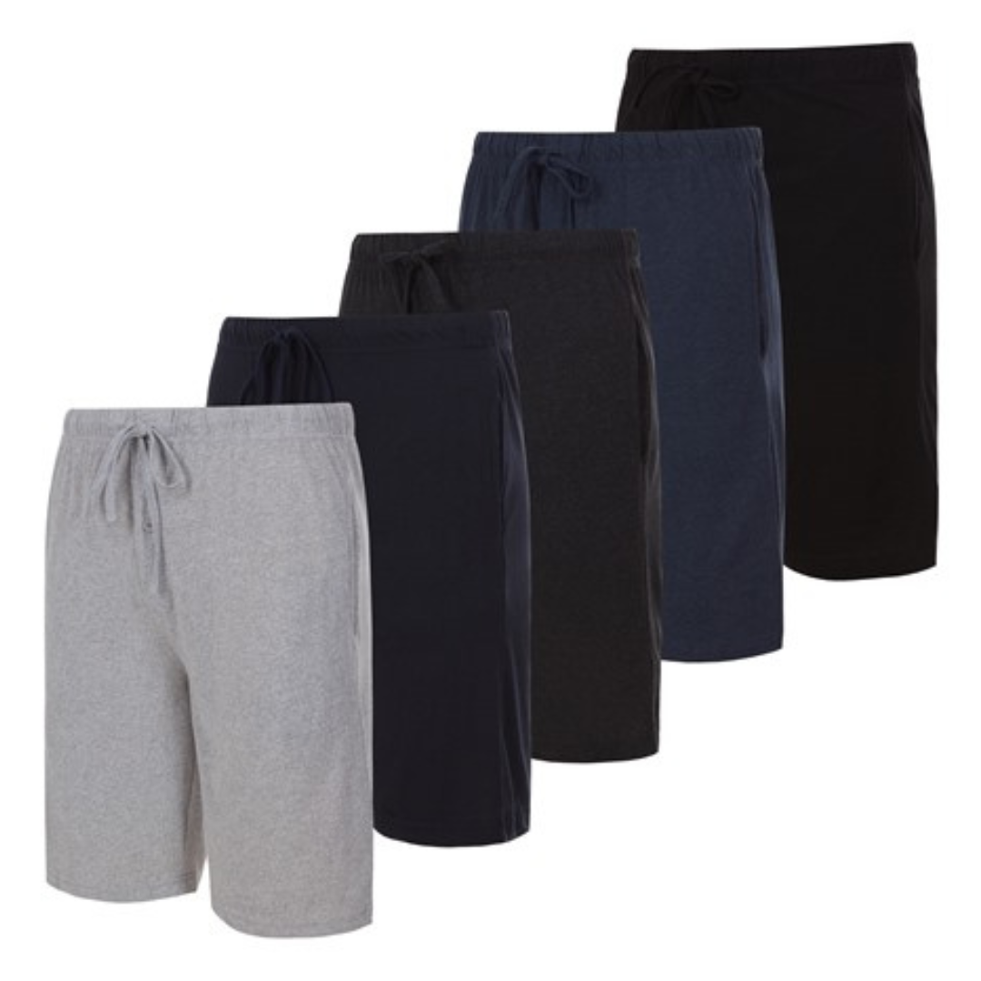 5-Pack Men's French Terry Lounge Shorts With Pockets