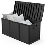 75 Gallon Lockable Plastic Outdoor Storage Box With Lid