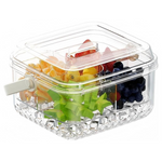 Crystal Clear 4 Compartments Serving Tray With Lid
