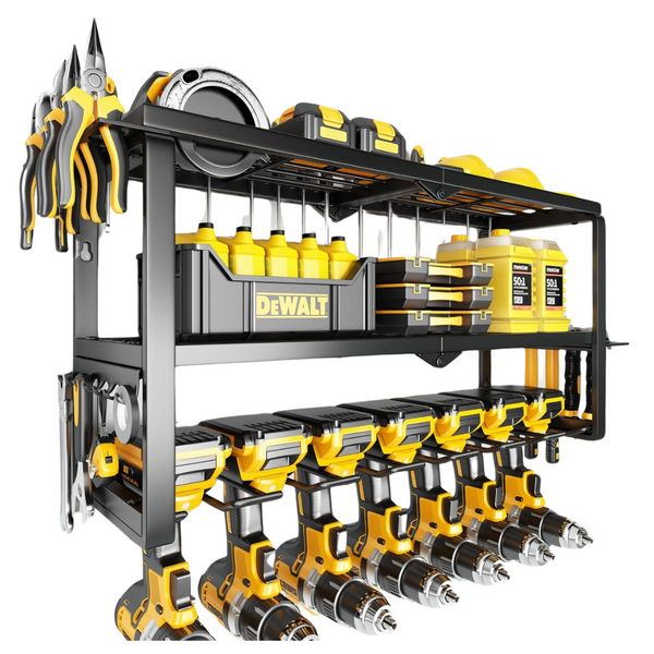 7-Slot 3-Tier Wall Mount Power Tool Organizer