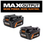 2-Pack Ridgid 18V 6.0Ah MAX Output Lithium-Ion Batteries