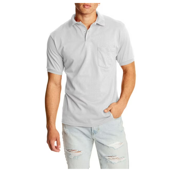2-Pack Hanes Men's Short-Sleeve Jersey Pocket Polo Shirt
