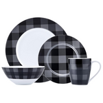 16-Piece Buffalo Plaid Dinnerware Set, Service For 4