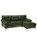 82" 3-Seater Comfy L Shaped Sofa W/ Reversible Chaise & Fluffy Armrests