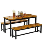 AWQM Dining Room Table Set With 2 Benches