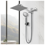 Cshidworld 8" Dual Shower Head Combo with 11'' Extension Arm