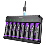 8-Count 3000mAh Rechargeable Lithium AA Batteries W/ Charger