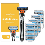 17-Pieces Amazon Basics Men's 5-Blade MotionSphere Razor