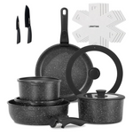 17-Piece Non Stick Pots & Pans Set With Detachable Handle
