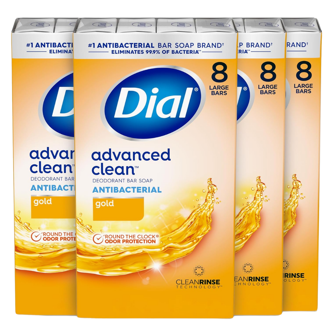 32-Count (8x4-ct.) 4oz Dial Antibacterial Deodorant Bar Soap (2 Scents)