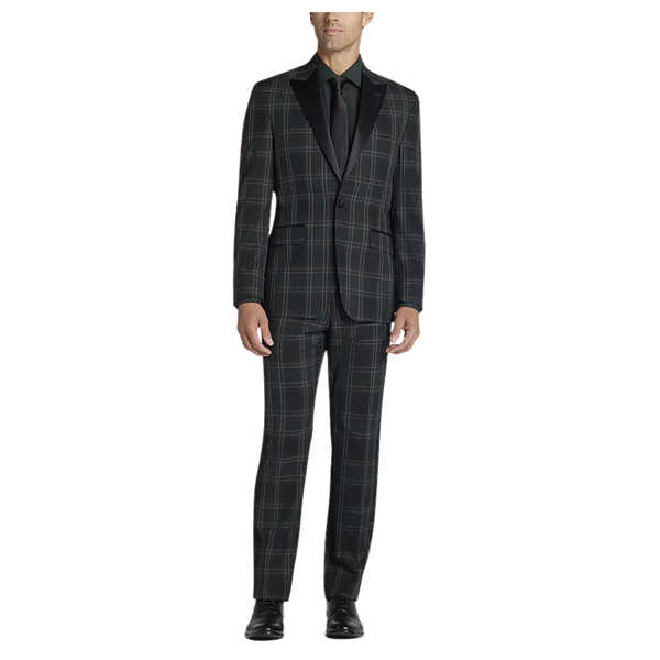 Jos. A. Bank Tailored Fit Tuxedo Suit Separates Plaid Jacket