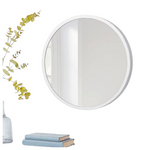 Wood Framed Decorative Vanity Wall Round Mirror