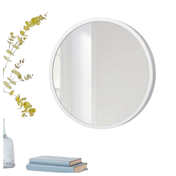 Wood Framed Decorative Vanity Wall Round Mirror