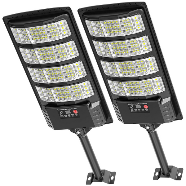 2-Pack IP67 Waterproof Super Brght Solar Street Lights