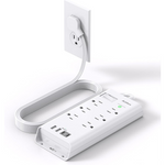 6 Outlet 4 USB Ports Surge Protector Power Strip w/ 5ft Extender Strip
