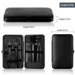7-Piece Stainless Steel Black Nail Clipper Set with Travel Case Kit